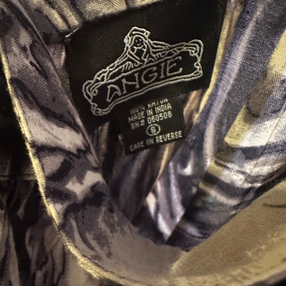 Angie Rayon Multi Gray Black striped print One Shoulder Mini Dress - Picture 5 of 5